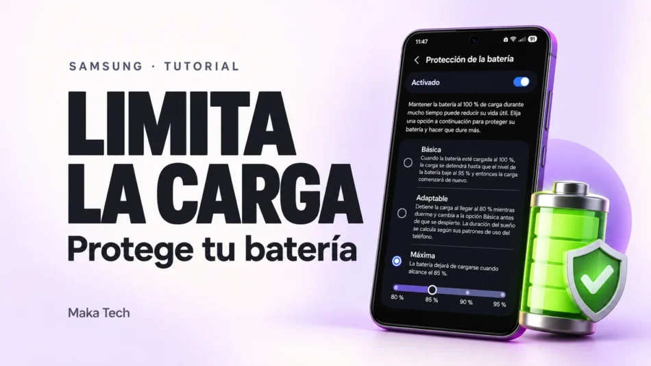 Ilustración del tutorial: Cómo limitar la carga de tu Samsung al 80 %, 85 % o 95 %
