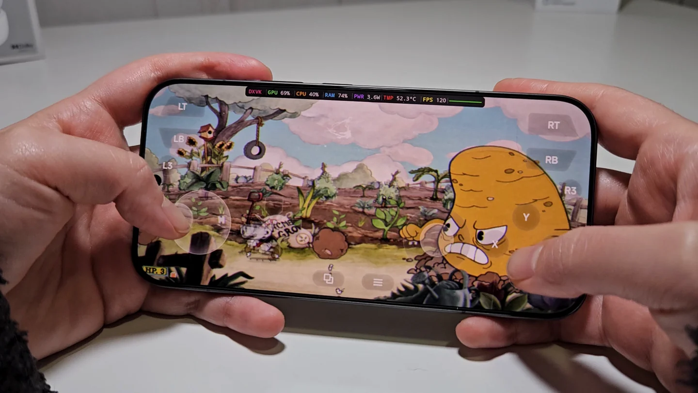 Cuphead ejecutándose mediante emulación en el Xiaomi 17