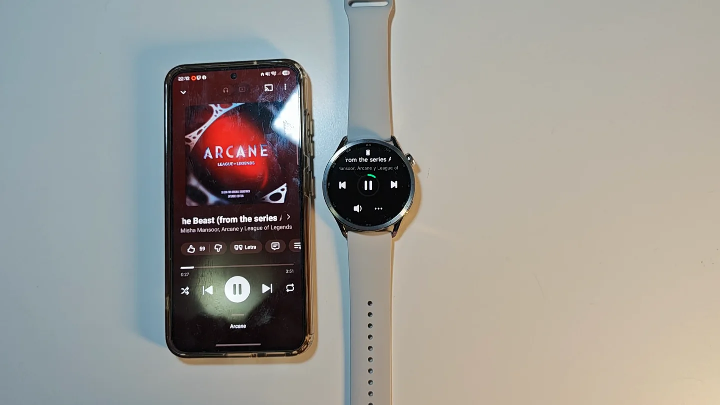 Control de reproducción de música del teléfono desde el Xiaomi Watch S5